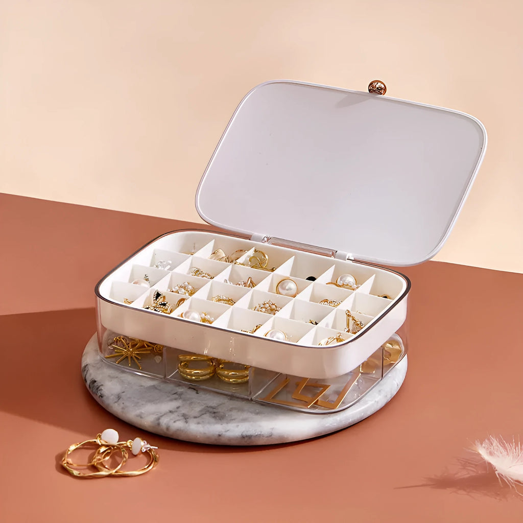 Modern minimalist jewellery storage box in green, white, pink or red bean paste colours