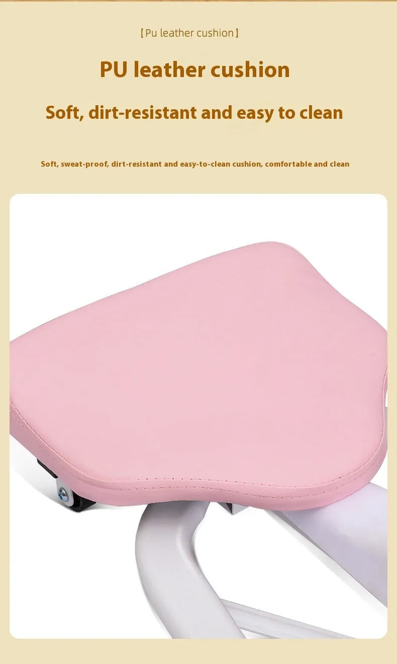Steel-frame leg stretching device with foam padding in blue colour