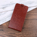 Huawei Honor 7X leather wallet case in black showing card slots and textured crazy horse pattern.