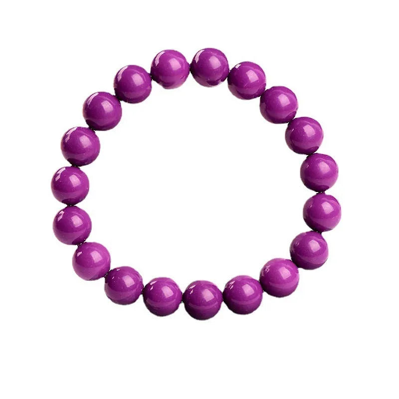 Jiuya 5A grade purple mica crystal bracelet with polished single circle beads in 6mm to 10mm sizes