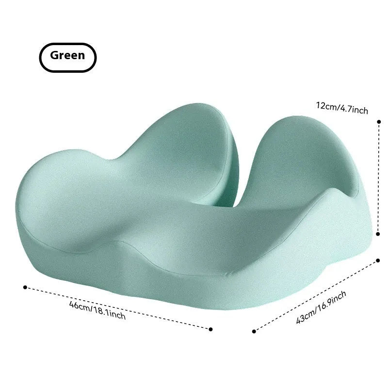 Memory foam office chair cushion in solid colour measuring 46x43x12cm