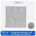Silver steel wire microfibre washing up cloth for pans and bowls in square format