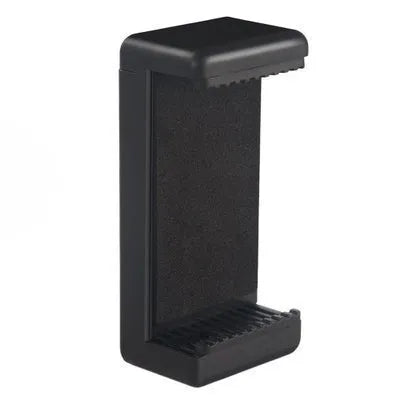 Black plastic single phone holder with 10x4x3.5mm dimensions showing rotating clamp mechanism