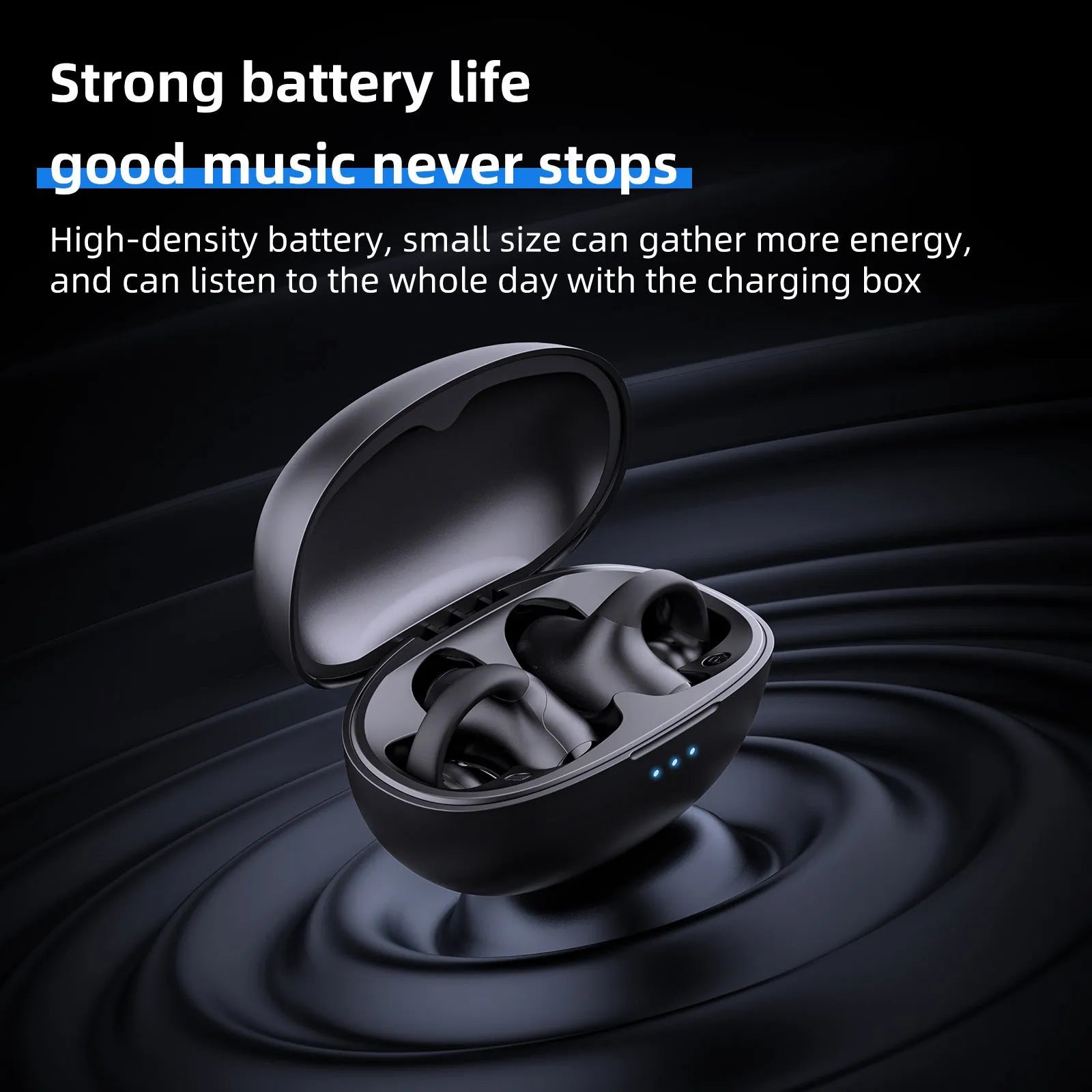 Black T306 wireless Bluetooth sports headset with ear hook and clip-on design for gaming and fitness.