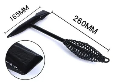 Electric welding slag hammer with a spring steel handle and high-carbon steel head.