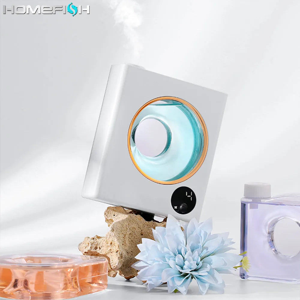 Small white automatic aromatherapy machine with wall-mounted design.