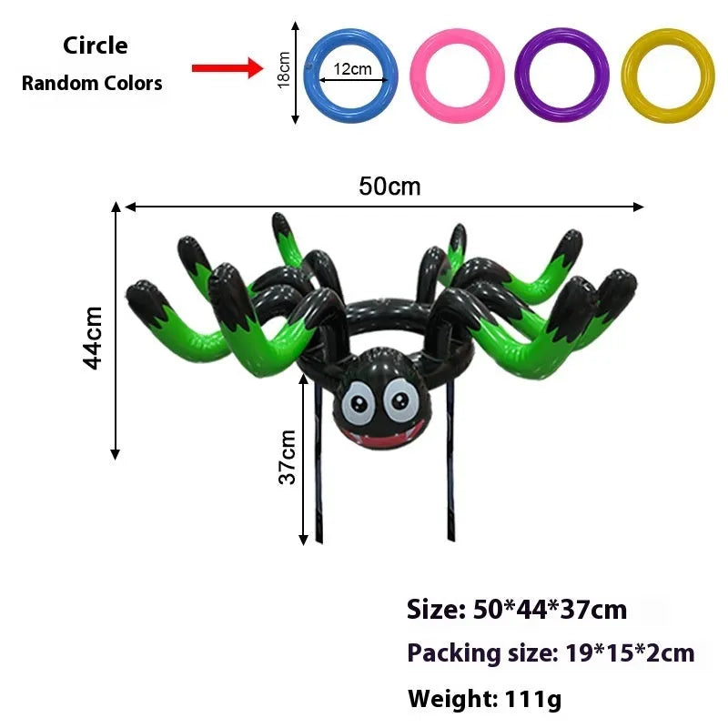 Inflatable octopus ferrule throwing toy in multiple Halloween colour variations