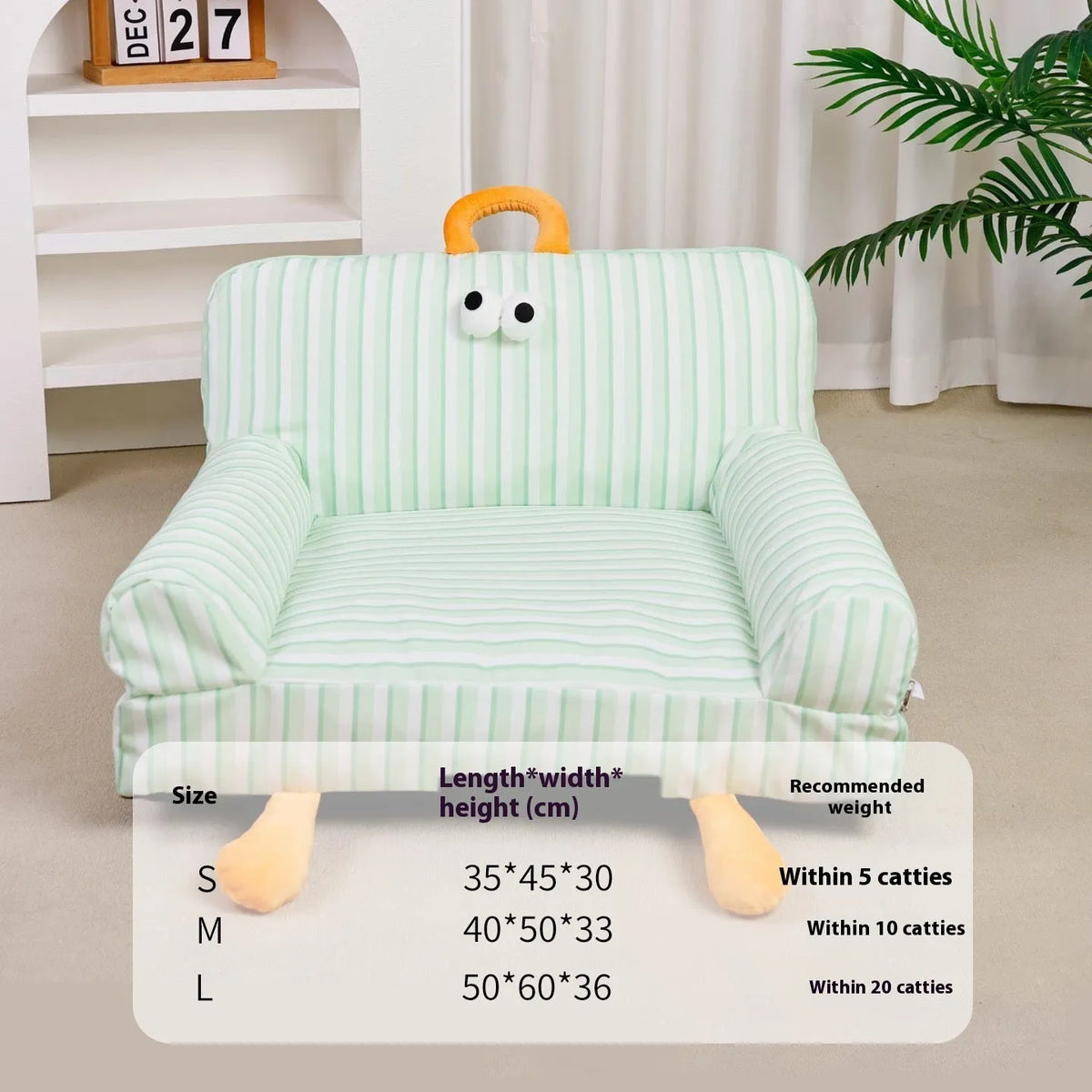Cloth pet sofa nest bed in yellow, pink, lake blue or green, S M L, for cats and small dogs