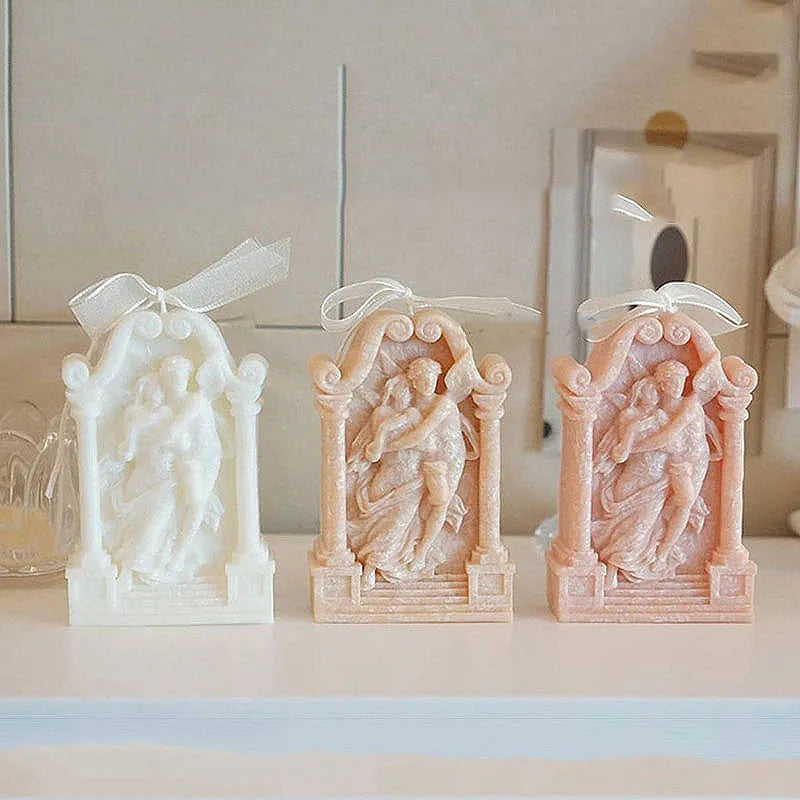 Food-grade silicone mould showing ancient Greek couple angel design for crafts and baking