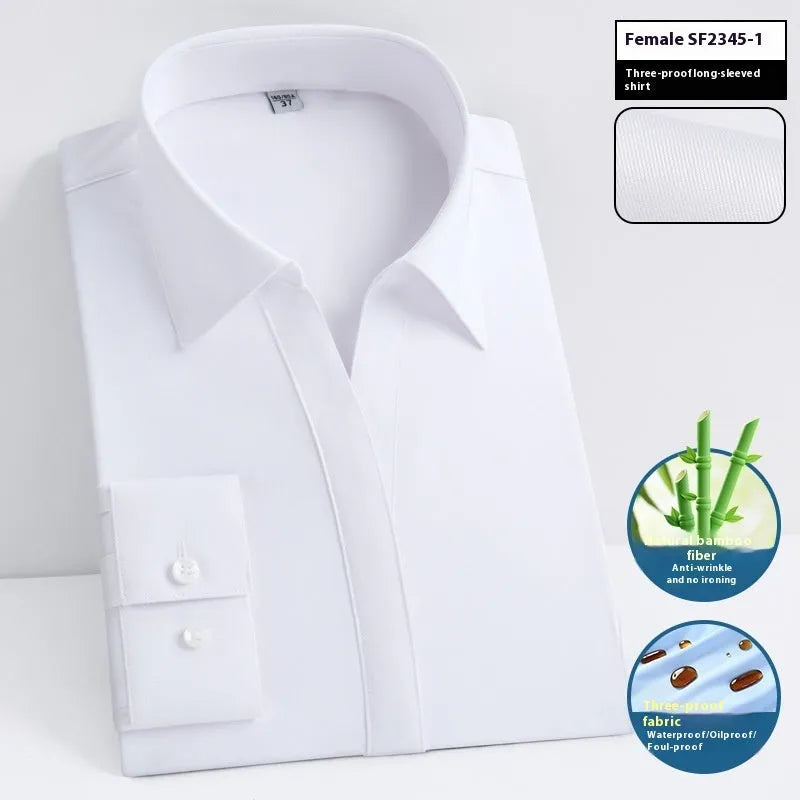 Mens bamboo fibre business shirt with waterproof and stain resistant properties in slim fit design