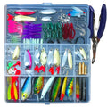 132-piece fishing lure suit set in rose red treasure colour with plastic and high carbon steel construction