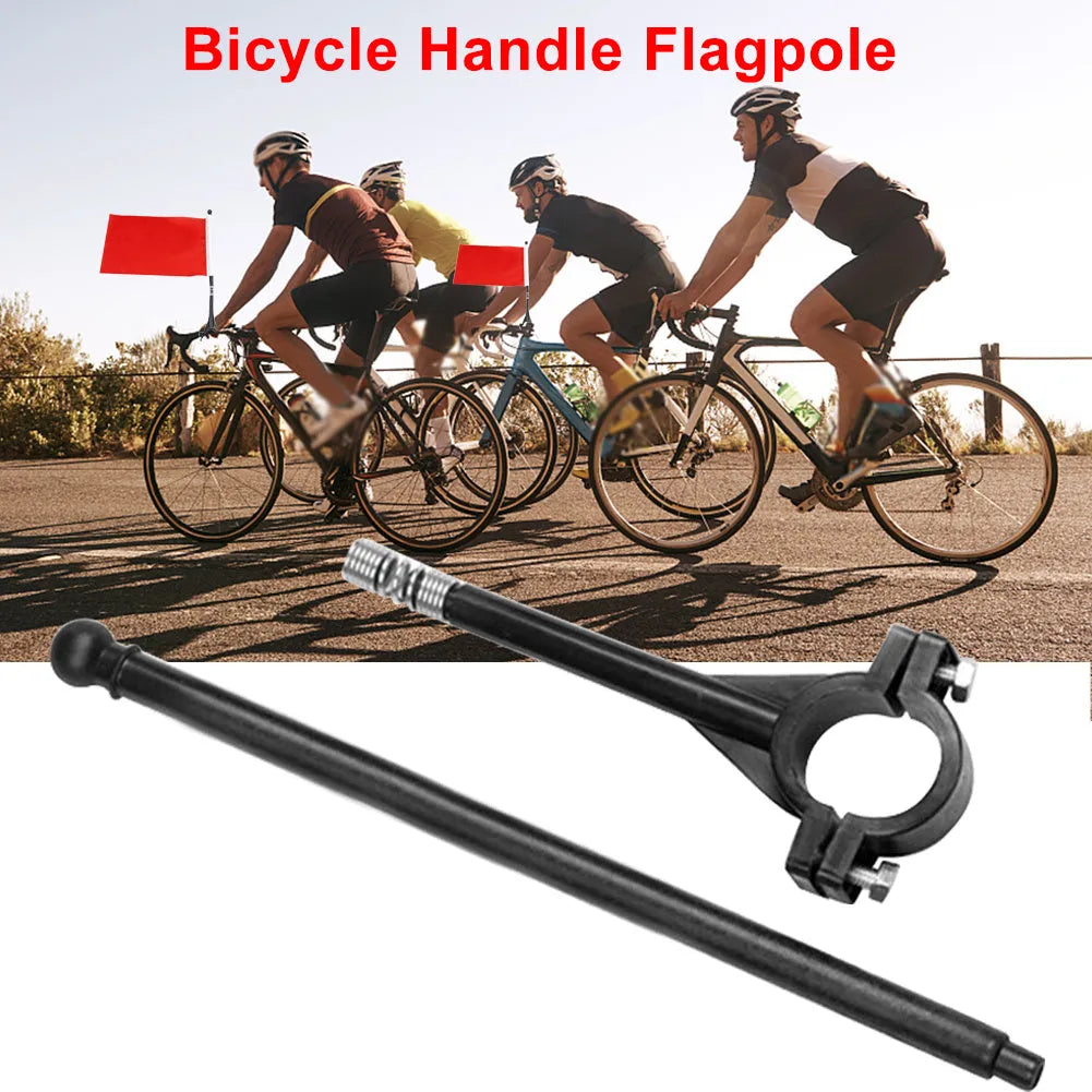 Bicycle handlebar flag with square polyester fabric measuring 14.5 x 10cm on plastic flagpole