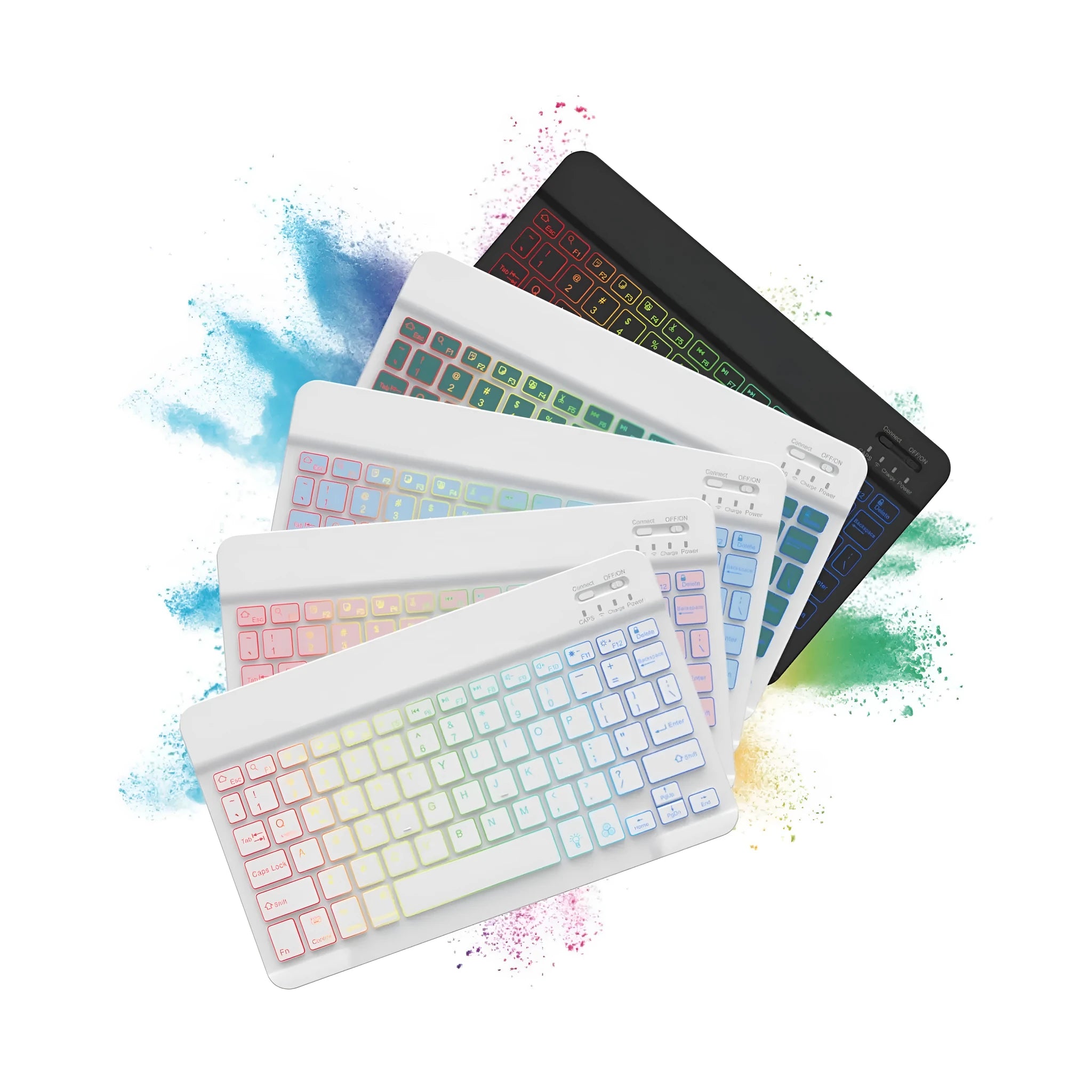 10-inch Bluetooth keyboard with colourful backlighting for tablet devices