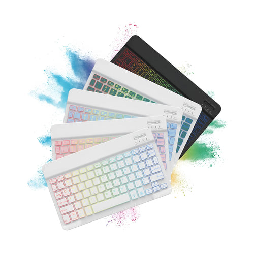 10-inch Bluetooth keyboard with colourful backlighting for tablet devices