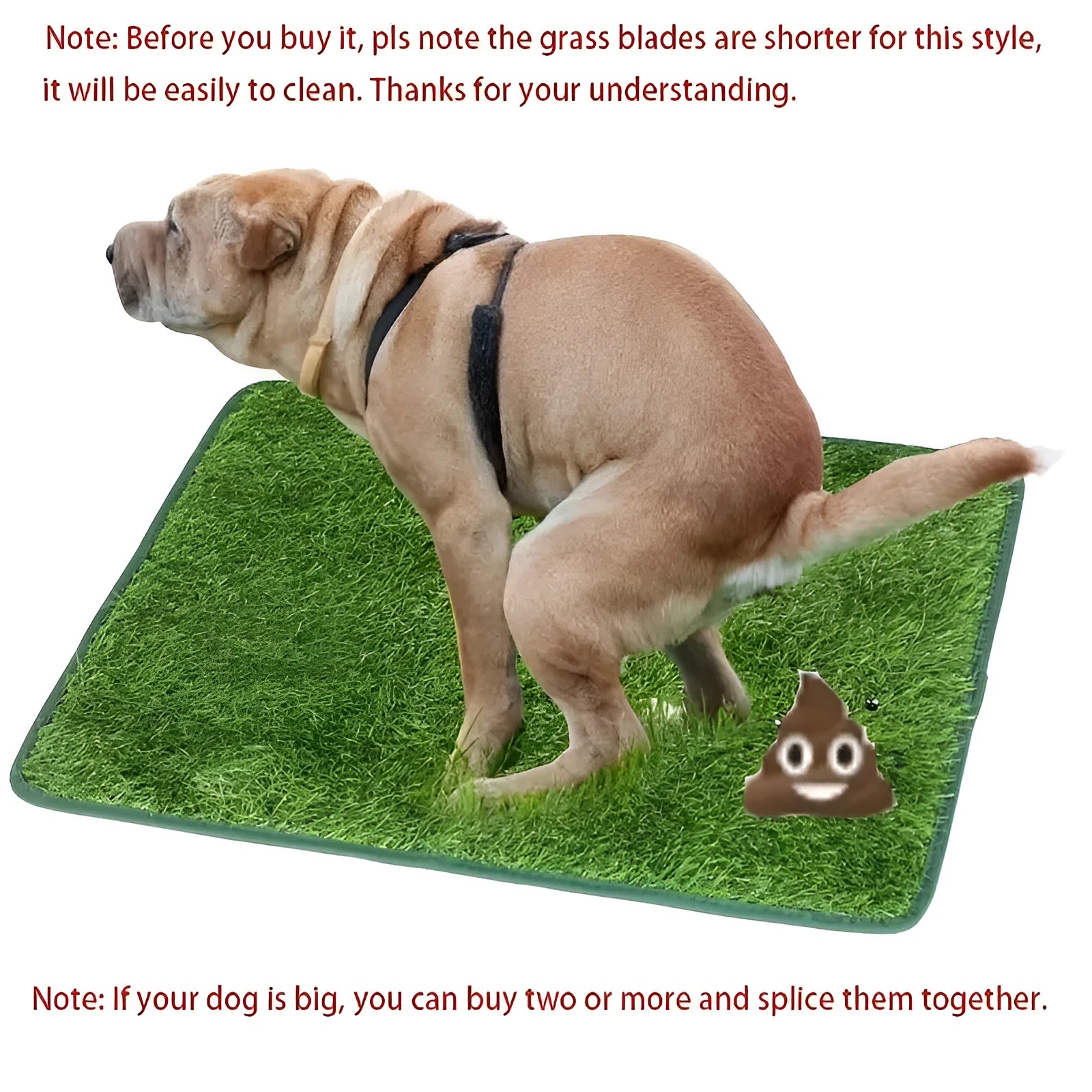 Artificial grass dog and cat toilet training mat with waterproof backing in multiple sizes