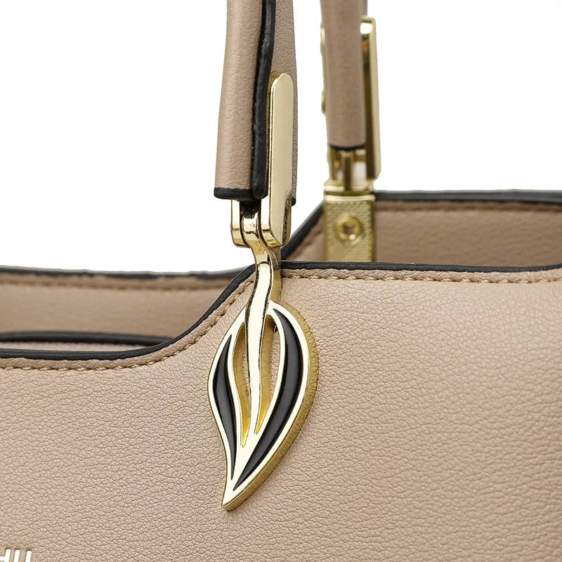 Women's PU messenger bag with multi-layer shoulder strap in seven colour options