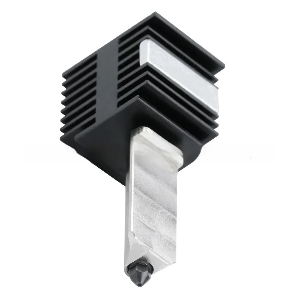 Bambu Lab A1 Mini 3D printer hot end replacement kit with four hardened steel nozzles and a black silicone sleeve.