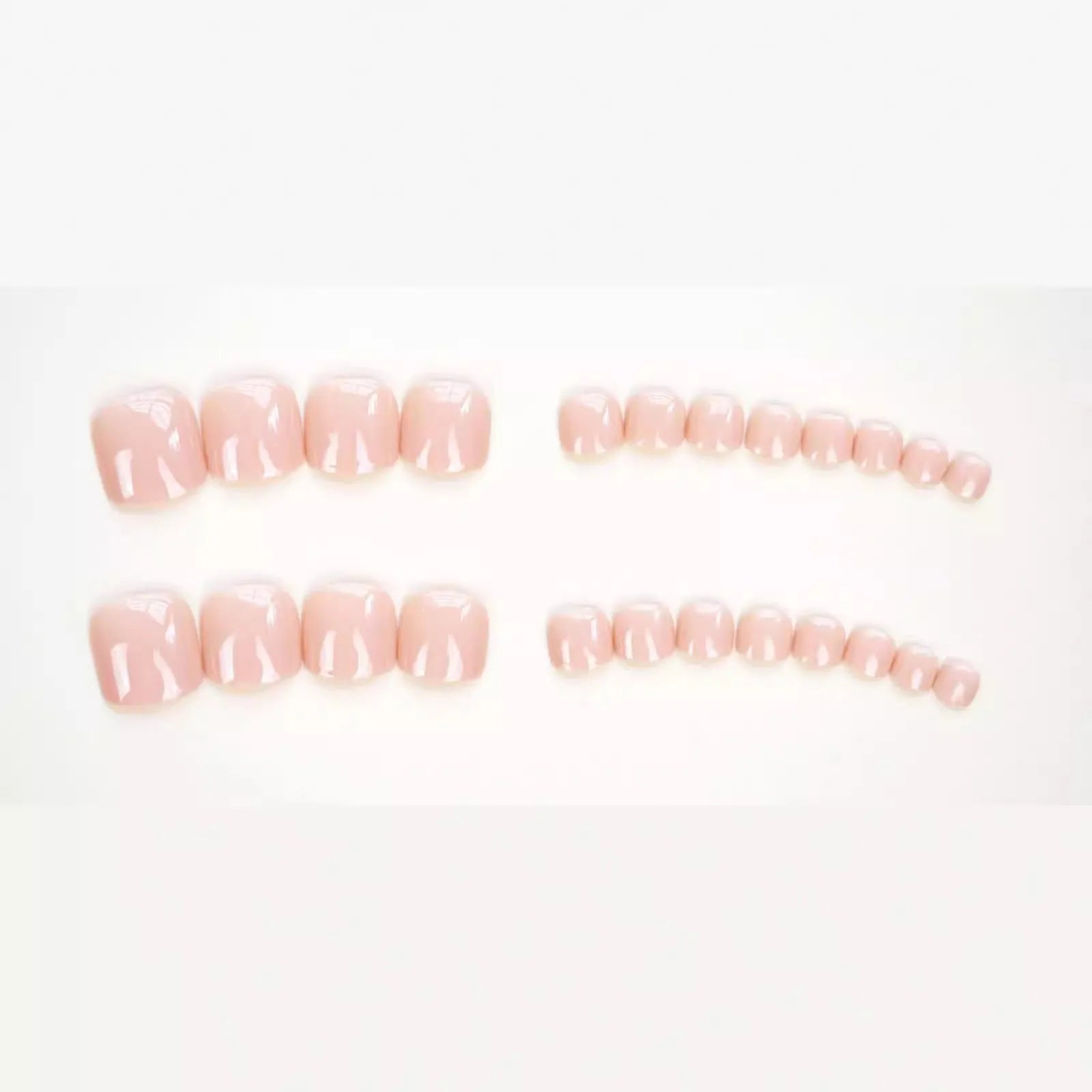 Finished plastic toenail stickers in skin colour with adhesive glue for fashion nail decoration
