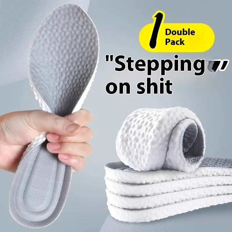 Breathable deodorant sports insoles in grey, black, and orange colours with high elasticity
