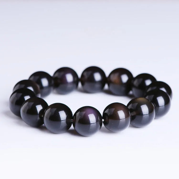 Natural crystal Pi Xiu bracelet with geometric ethnic design in ice stone colours