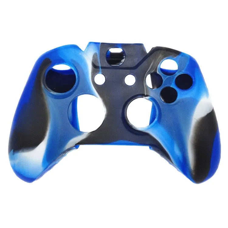 XBOX ONE gamepad with a transparent silicone protective case in a camouflage colour.