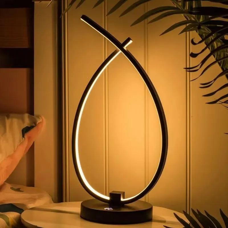 Water drop shaped USB table lamp with touch control in black colour