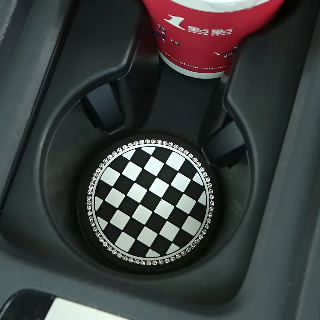 Universal car cup holder mat in PVC plastic with non-slip surface for drink protection
