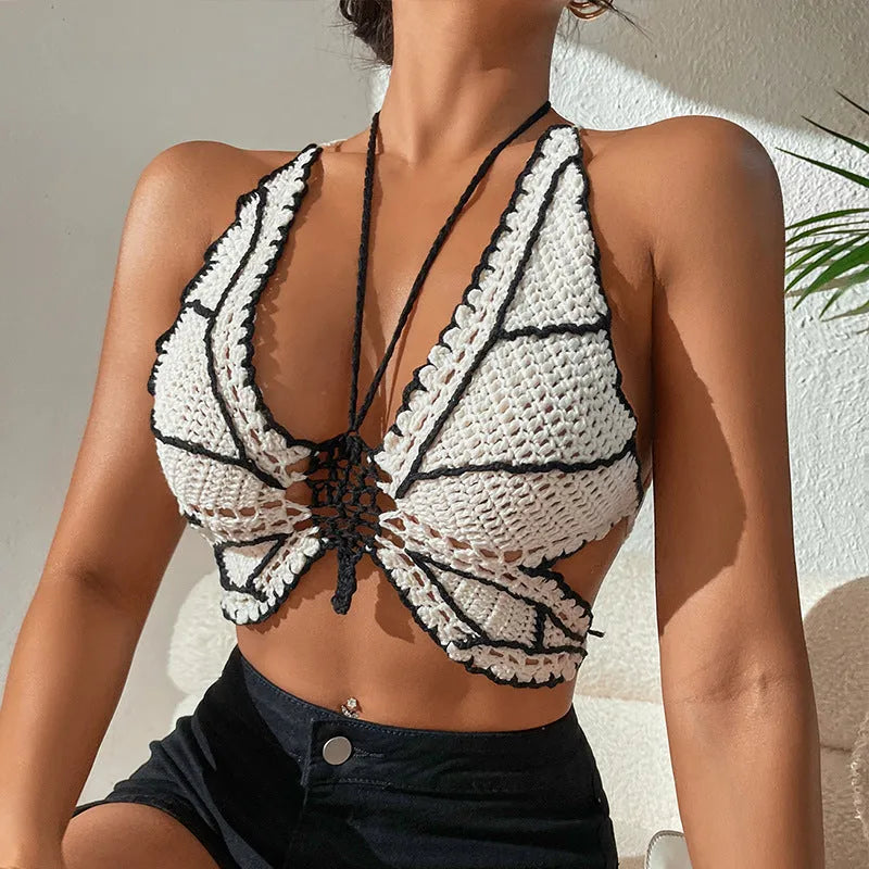 Women's black and white classic bikini swimsuit two-piece free size