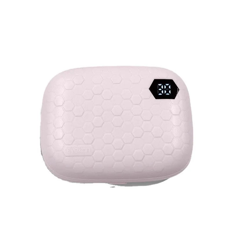 Automatic electric ultrasonic cleaning machine for invisible glasses in pearl white, showing compact size