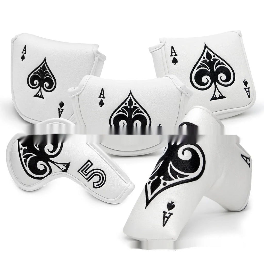 PU golf club head protective sleeve cover for putters in one of three available colours.