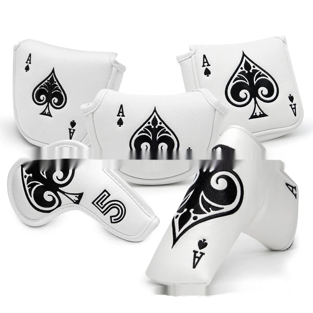 PU golf club head protective sleeve cover for putters in one of three available colours.
