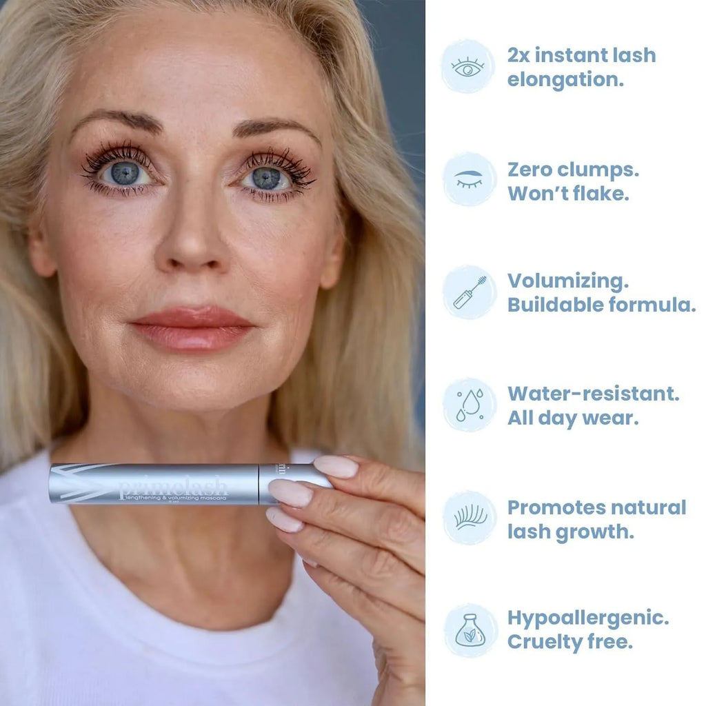 Close-up of a single eyelash brush and comb beauty tool for eye black application.