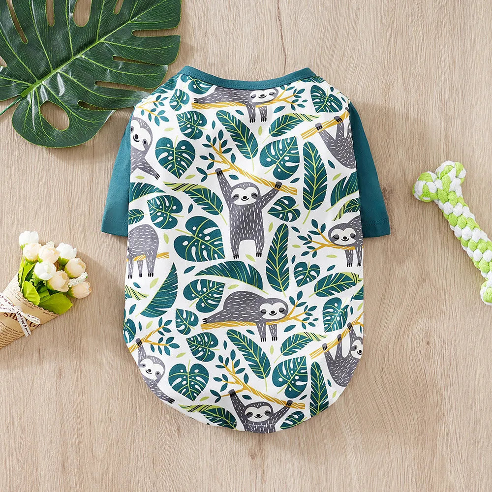 Full printed small dog t-shirt for spring and autumn in colourful patterns with size options S to XXL