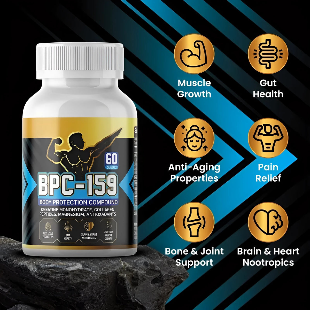 One bottle of body energy supplement capsules with standard specifications suitable for all skin types