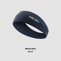 Seamless knitted exercise hair band in classic black, carbon grey, and purplish blue colours for sports use