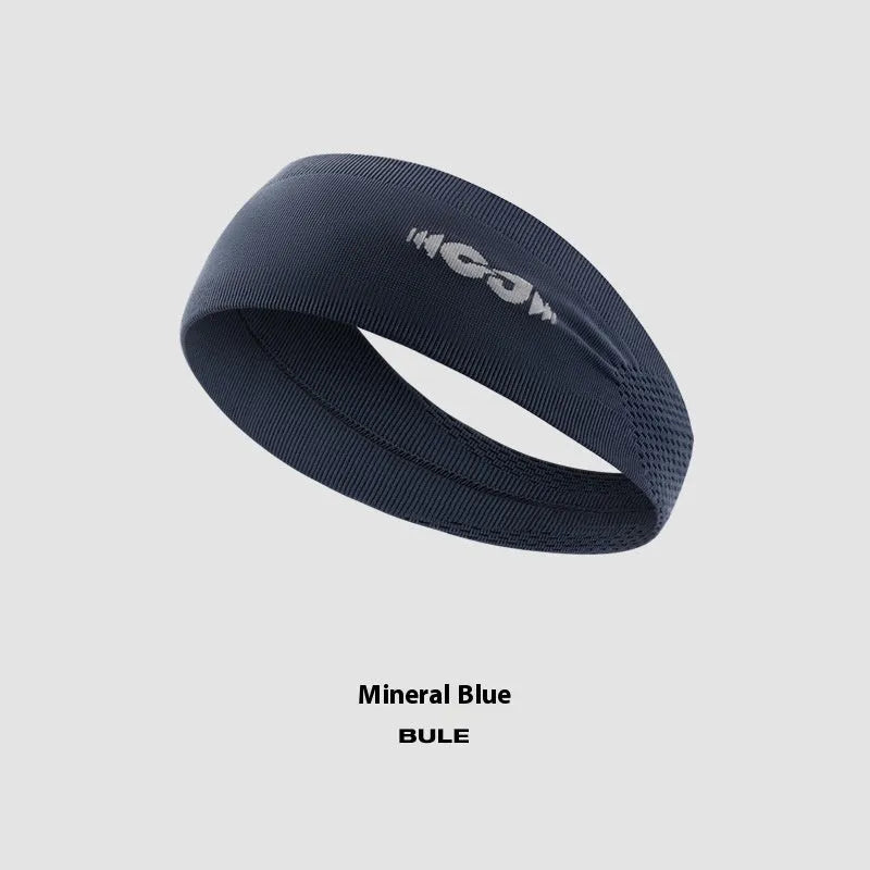 Seamless knitted exercise hair band in classic black, carbon grey, and purplish blue colours for sports use