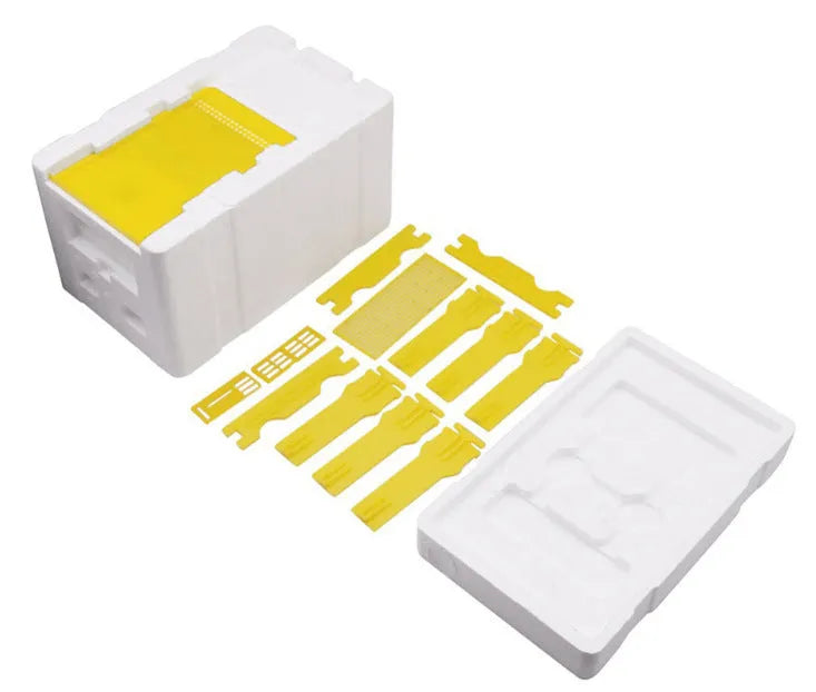 Three white EPS foam mini delivery boxes for beehive bee mating and breeding