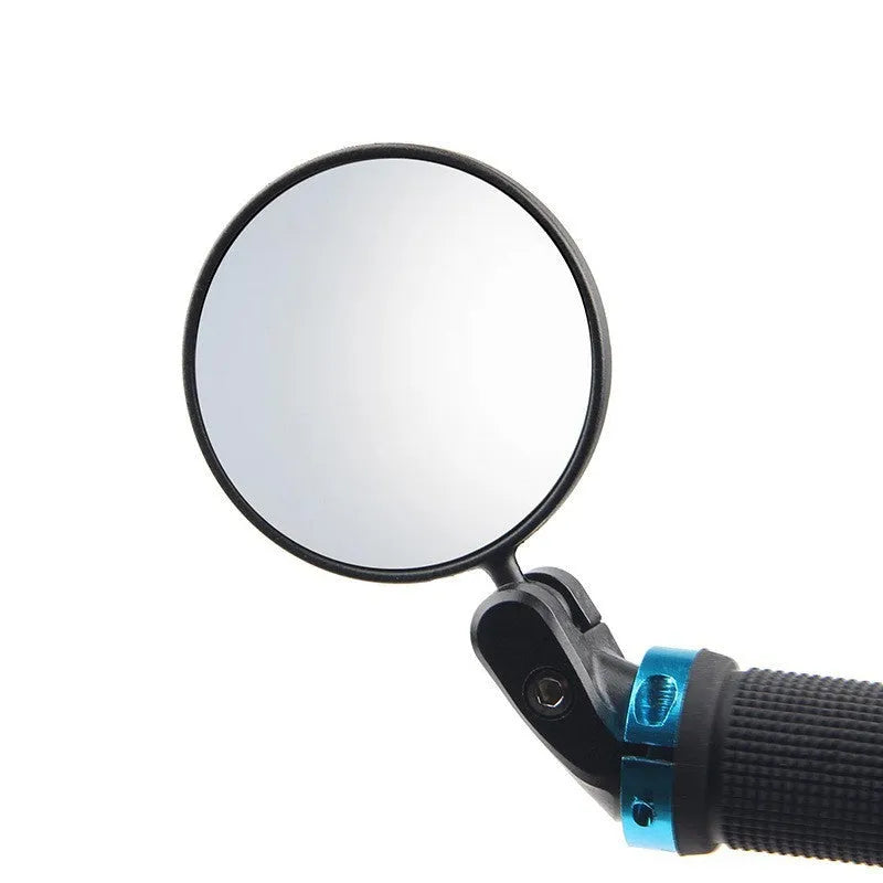 Black foldable convex rearview mirror for vehicles showing 7cm diameter and 14cm length