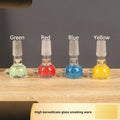 7cm coloured glass trumpet pipe with geometric shape for smoking accessories