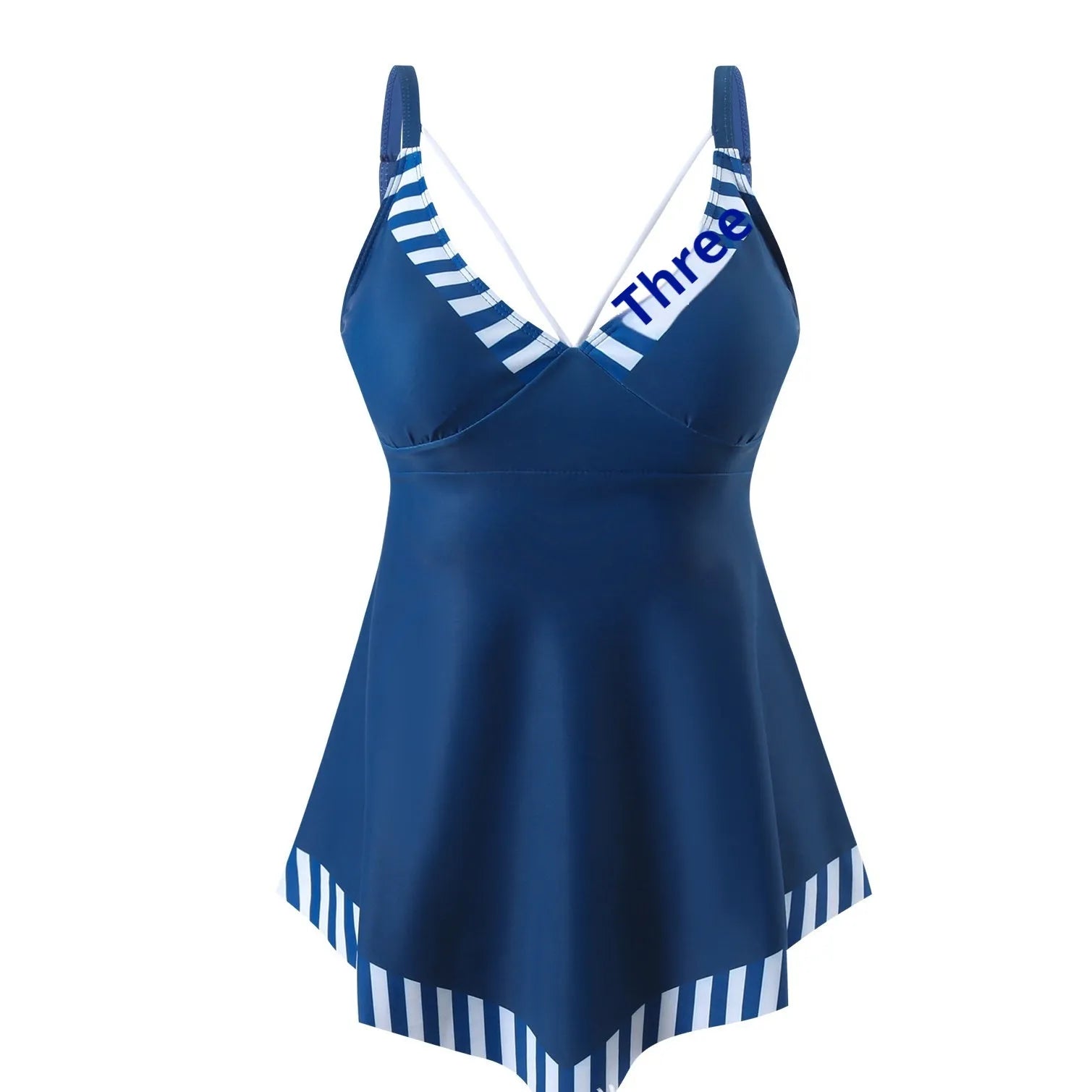 Plus size two-piece swimsuit bikini set in quick-drying polyester fabric