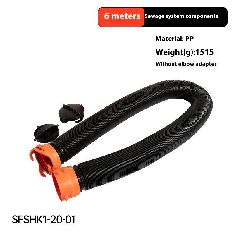 90 degree rotary elbow joint for caravan sewage hose in PP or TPE material