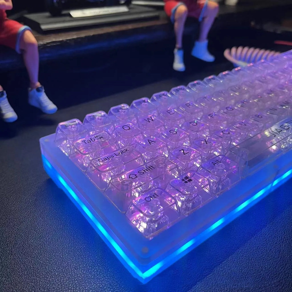 Universal 132 key transparent plastic keycap set for mechanical keyboards