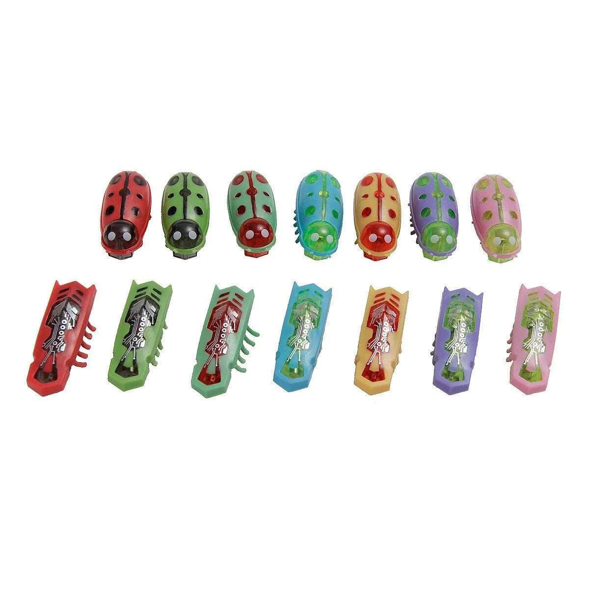 Electric toothbrush worm cat teaser toy with motorised jumping action in ladybug red/black colour pattern