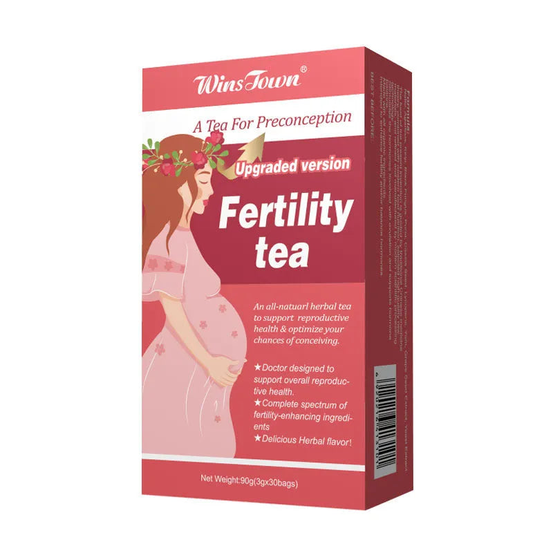 Box of fertility herbal tea containing 330 individually wrapped tea bags