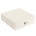 Red or white PU leather jewellery storage box with large capacity for necklaces and rings