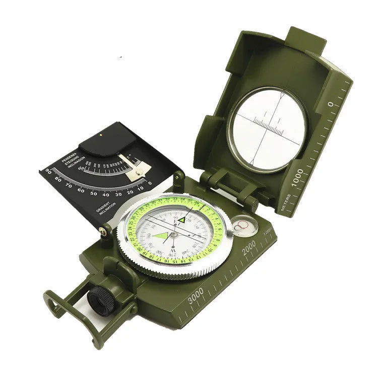 K4074 professional metal outdoor compass with hanging rope on white background