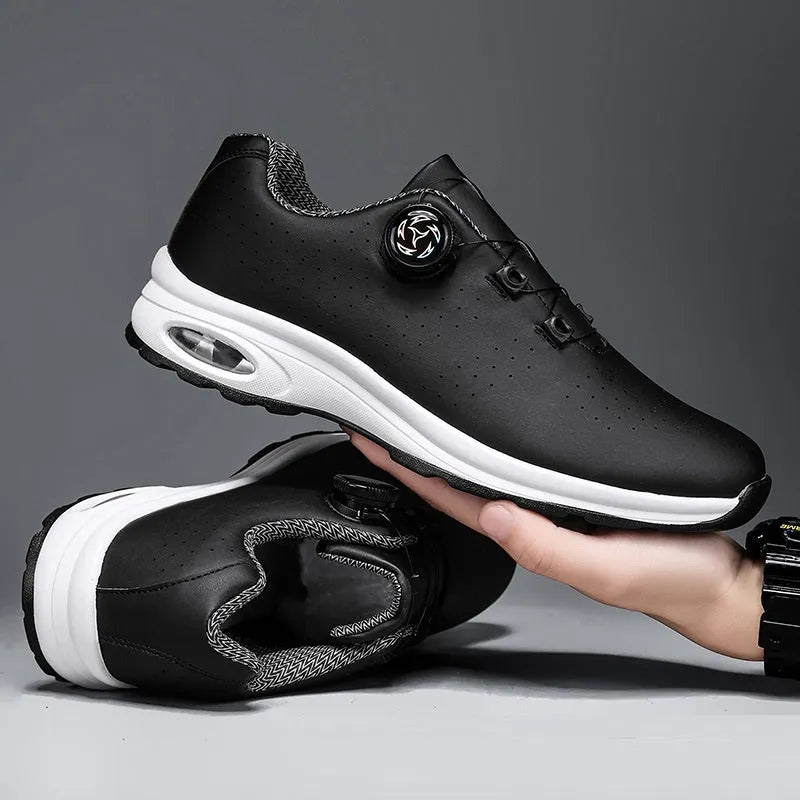 Low-top black and white mesh casual sports shoes with cross shoulder straps and composite sole