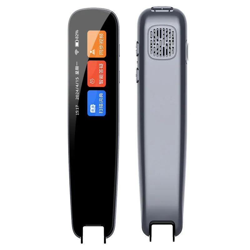 Dark grey and white talking pen with scanning tip for English language translation practice