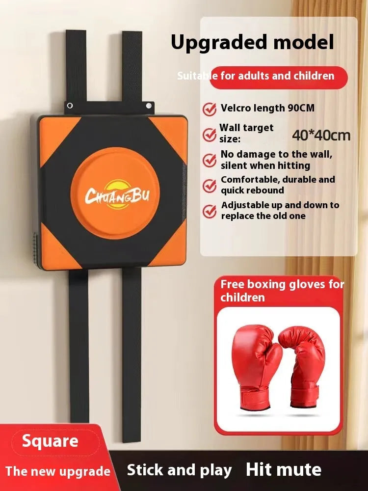 Wall-mounted PU boxing sandbag target in round and square designs for home training