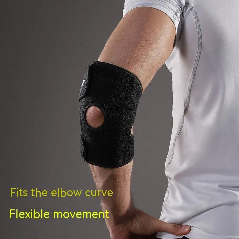 Adjustable black sports elbow protection guard for basketball weightlifting football training